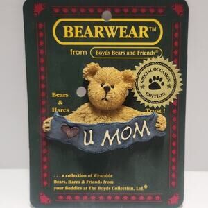 Boyds Bear Bearwear I Love You  Mom Brooch Pin #82511